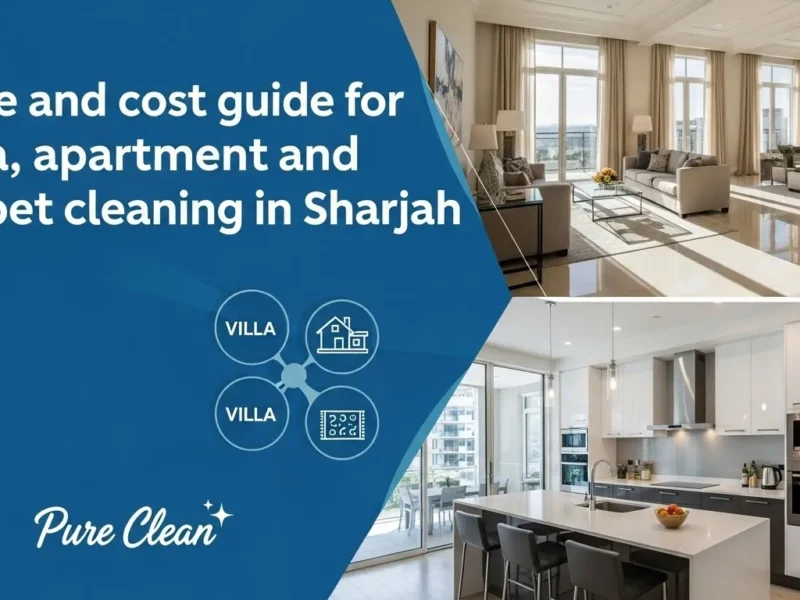 دليل أسعار وتكلفة تنظيف الفلل والشقق والسجاد في الشارقة | بيور كلين Image fx 2025 11 29T130949.794